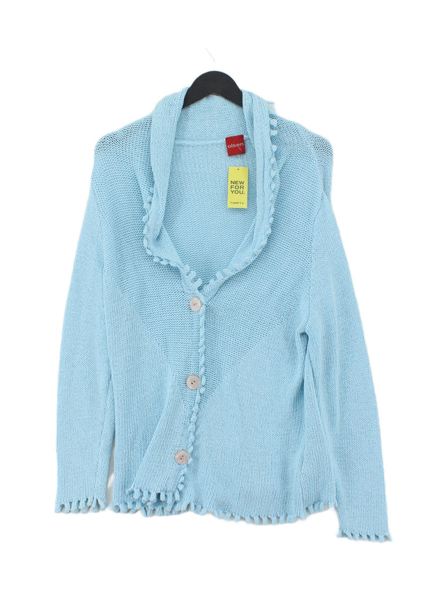 Olsen Women's Cardigan UK 14 Blue Wool with Other