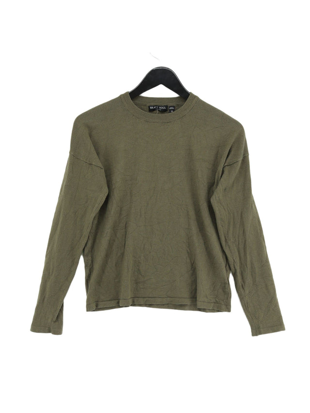 Brave Soul Women's Jumper M Green Viscose with Elastane, Polyester