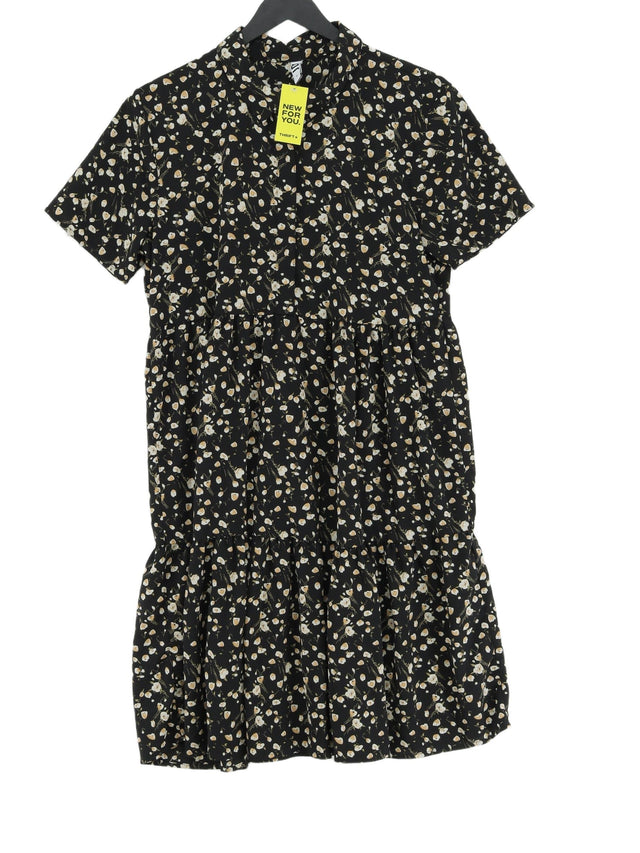 JDY Women's Midi Dress UK 10 Black Polyester with Elastane