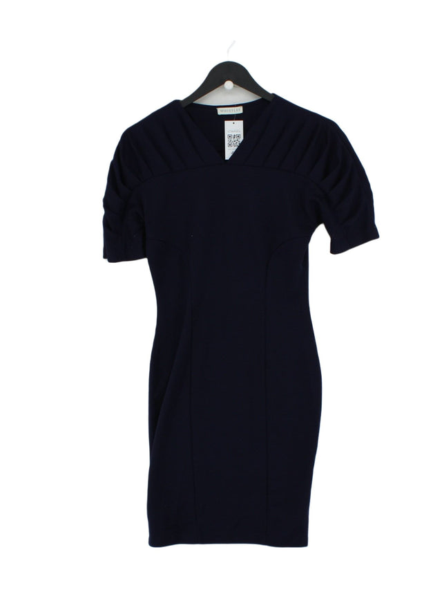 Whistles Women's Midi Dress UK 8 Blue Polyester with Elastane, Rayon