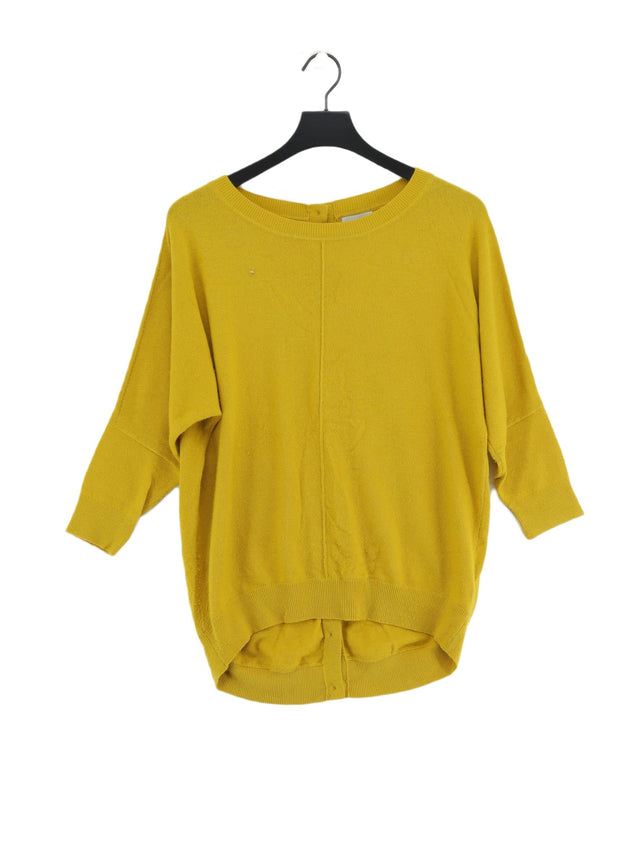 Jigsaw Women's Top XS Yellow Wool with Cashmere, Polyamide, Viscose