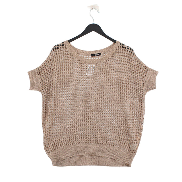 Quiz Women's Top M Gold Rayon with Polyester