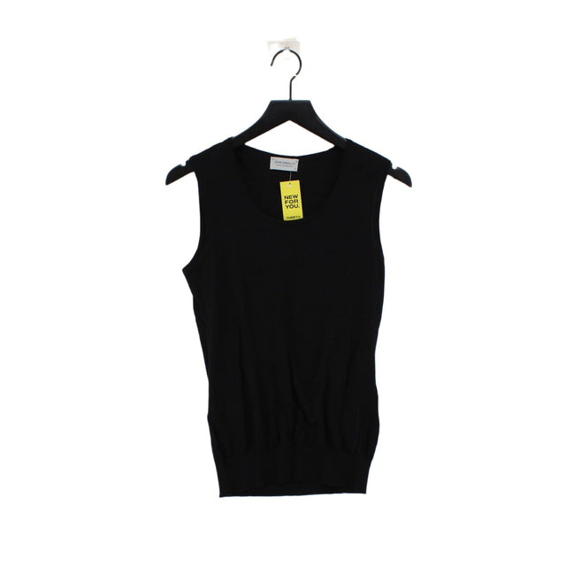 John Smedley Women's T-Shirt M Black 100% Cotton