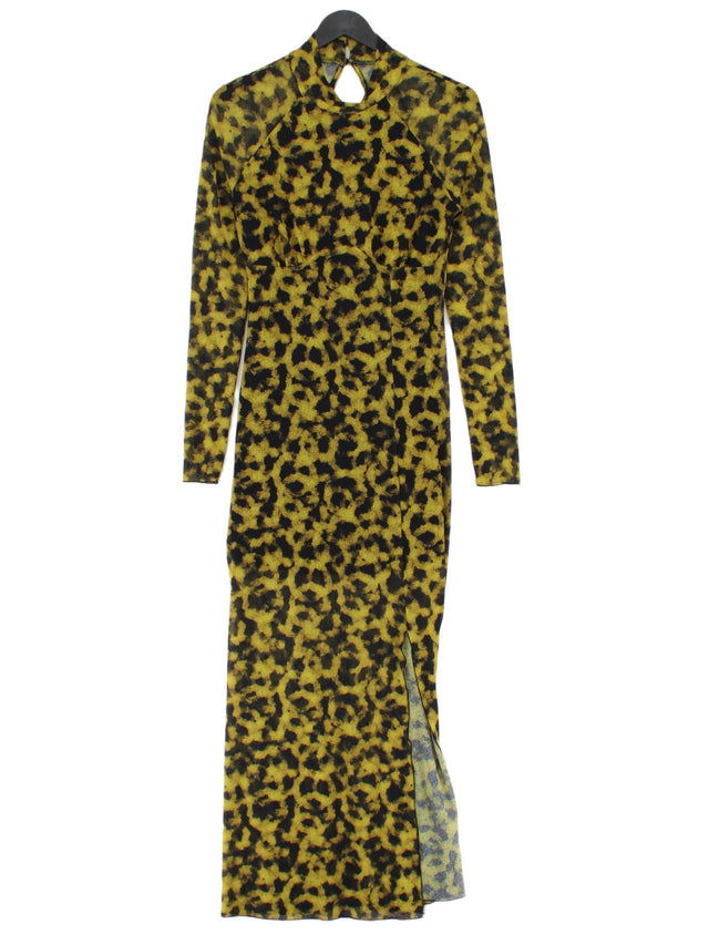 Topshop Women's Maxi Dress UK 10 Yellow 100% Polyester