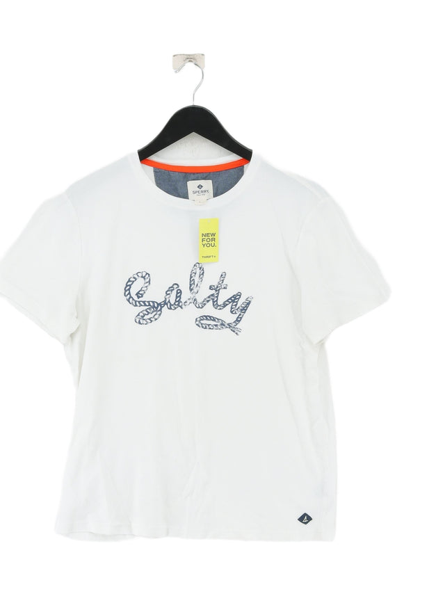 Sperry Women's T-Shirt L White 100% Cotton
