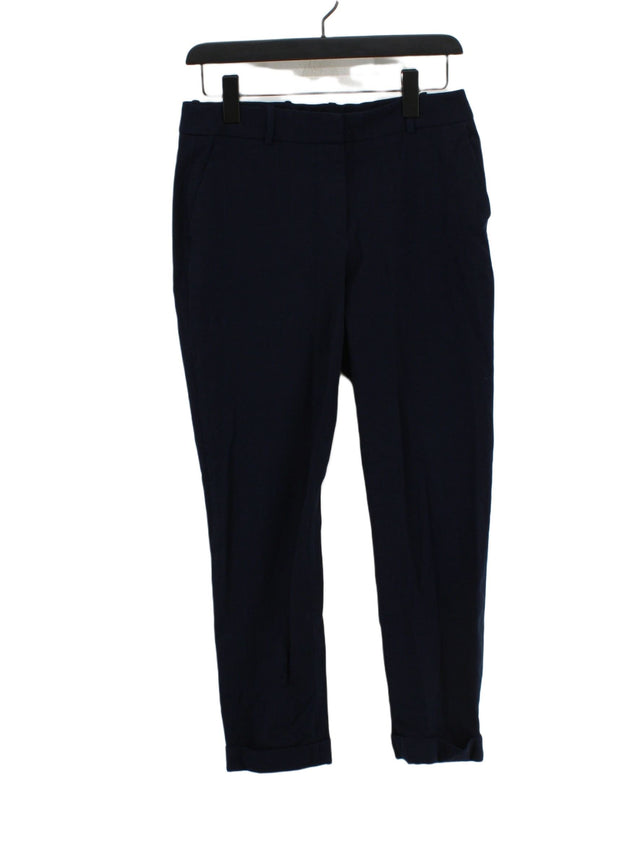 Whistles Women's Trousers UK 10 Blue Viscose with Cotton, Elastane