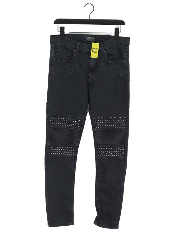 Zara Men's Jeans W 32 in Black Cotton with Elastane