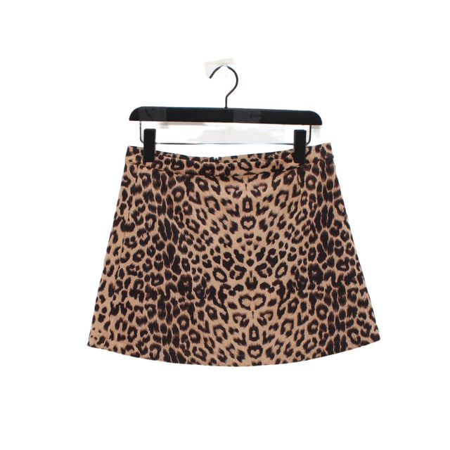 Zara Women's Mini Skirt M Tan Polyester with Elastane