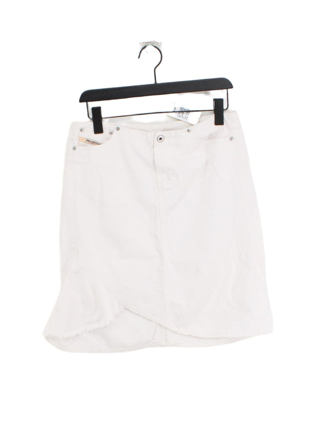 Diesel Women's Midi Skirt W 30 in White 100% Cotton