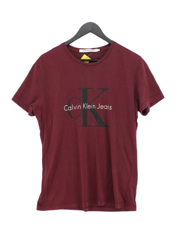 Calvin Klein Women's T-Shirt L Purple 100% Cotton