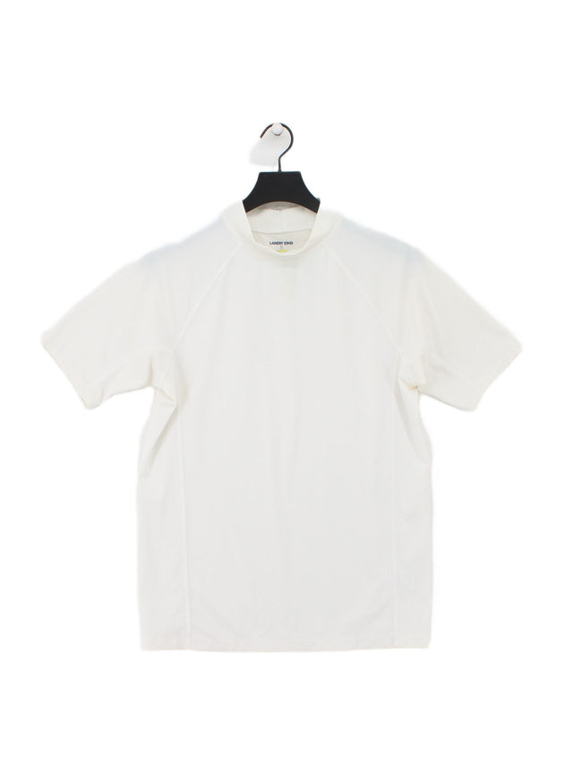 Lands End Women's T-Shirt XL White Nylon with Elastane, Spandex
