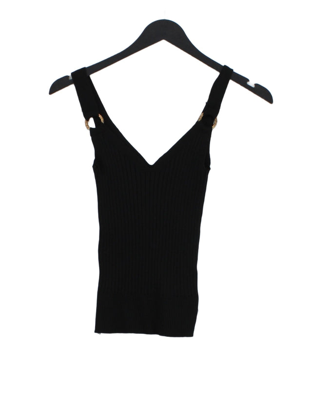 River Island Women's T-Shirt XS Black 100% Polyester