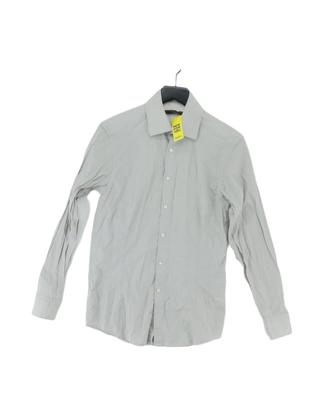 Reiss Men's Shirt S Grey 100% Cotton