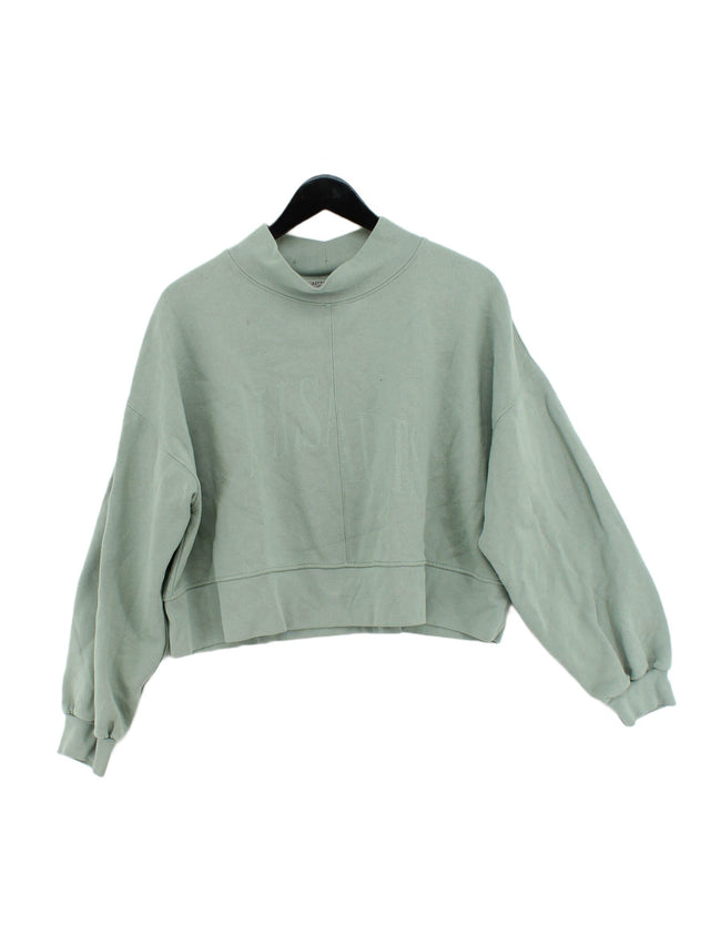 AllSaints Women's Hoodie L Green Cotton with Polyester