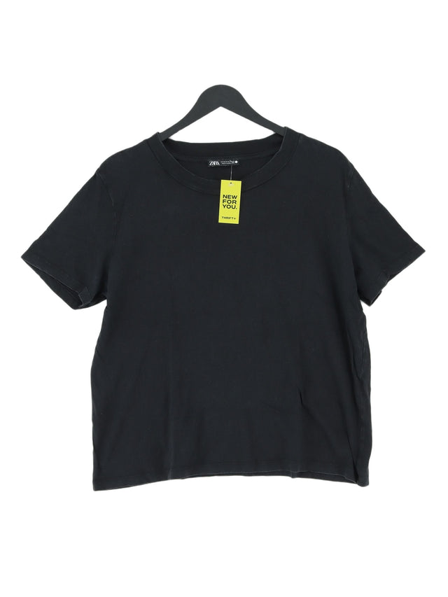 Zara Women's T-Shirt XL Black 100% Cotton