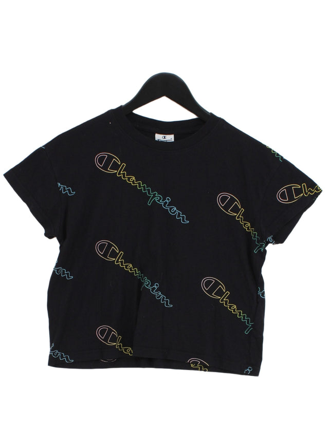 Champion Women's T-Shirt S Black 100% Cotton