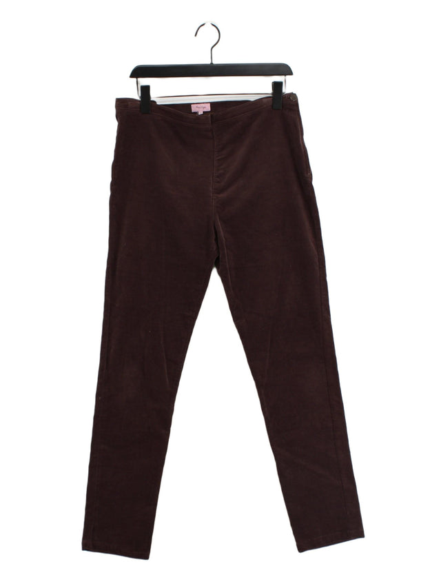 Phase Eight Women's Trousers UK 14 Brown Cotton with Elastane