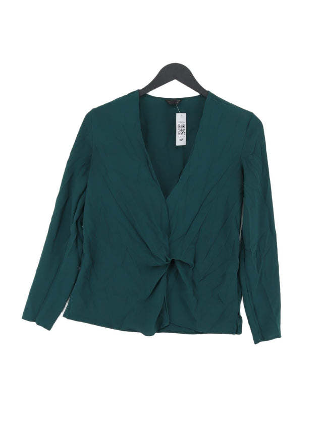 Topshop Women's Top UK 8 Green Polyester with Elastane