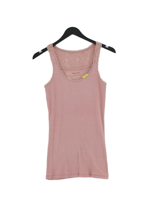 FatFace Women's T-Shirt UK 10 Pink Cotton with Elastane, Nylon, Polyester