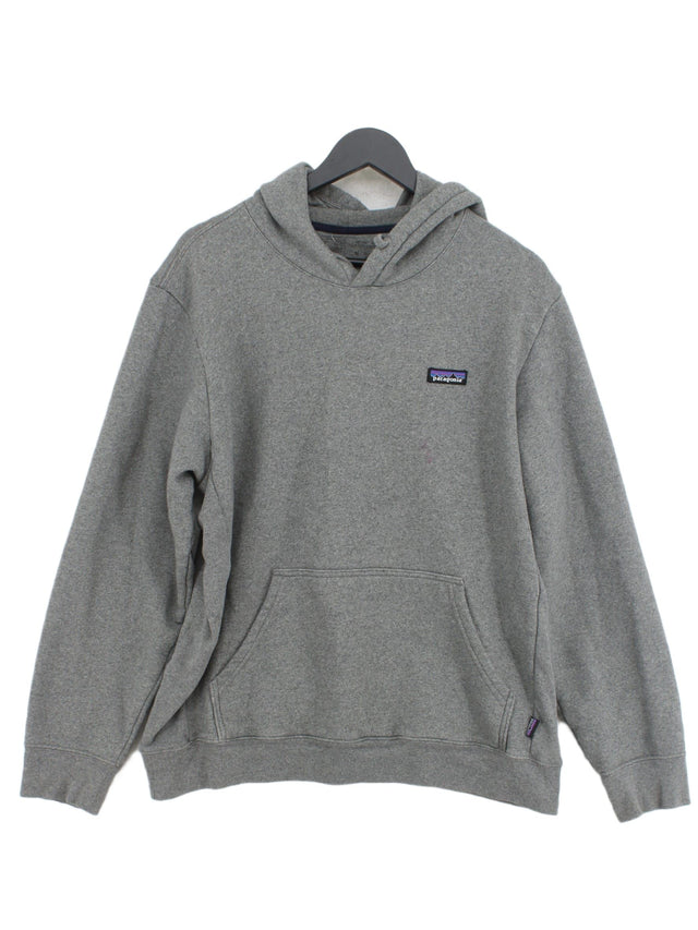 Patagonia Men's Hoodie L Grey Cotton with Polyester