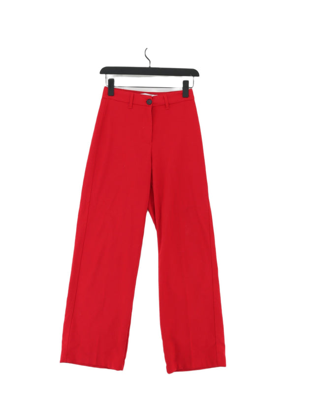 Bershka Women's Suit Trousers UK 6 Red Polyester with Elastane, Viscose