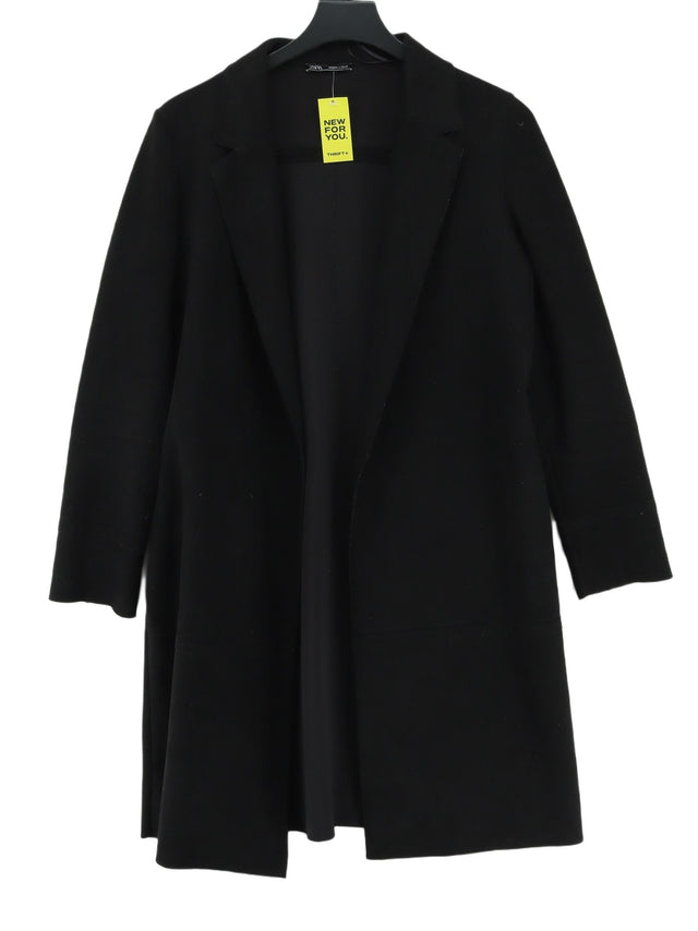 Zara Women's Cardigan S Black Polyester with Elastane