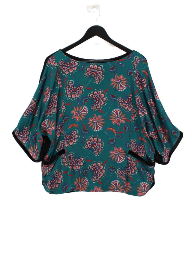 Monsoon Women's Top L Green Polyester with Elastane, Viscose