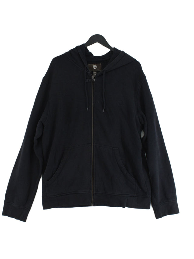 Timberland Men's Hoodie XXL Black Cotton with Polyester