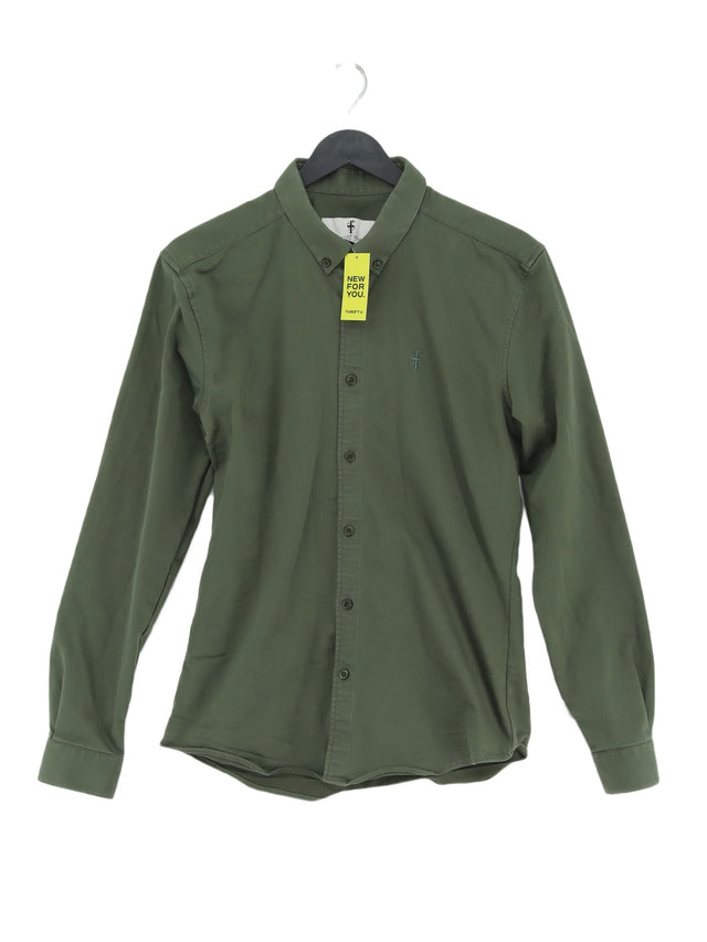 Father Sons Men's Shirt M Green Cotton with Other, Polyester