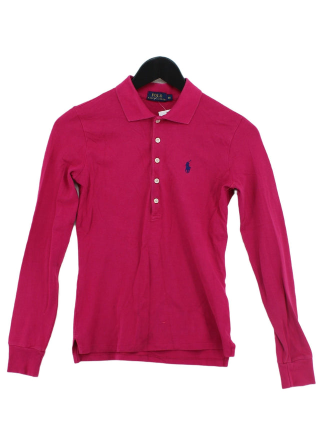 Ralph Lauren Women's Polo XS Pink Cotton with Elastane