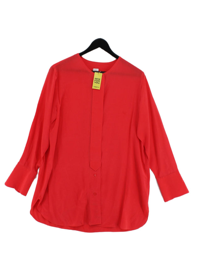 John Lewis Women's Blouse UK 12 Red 100% Silk