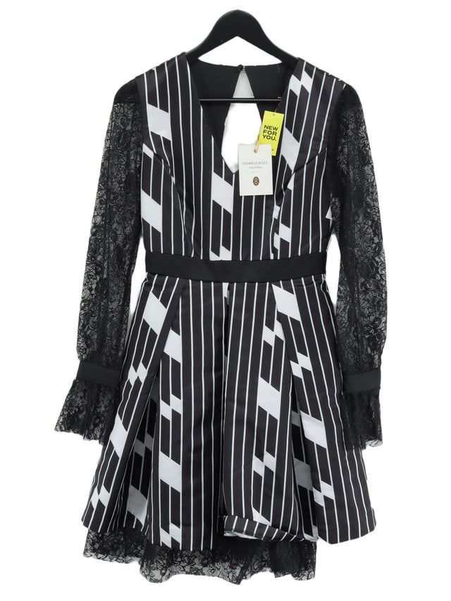 Horrockses Women's Midi Dress UK 8 Black Polyester with Cotton