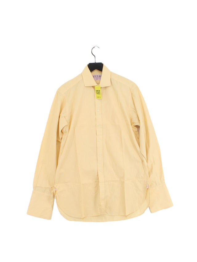 Thomas Pink Men's Shirt Chest: 35 in Yellow 100% Cotton