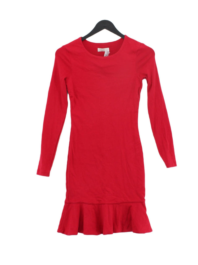 Kookai Women's Midi Dress UK 10 Red Cotton with Elastane