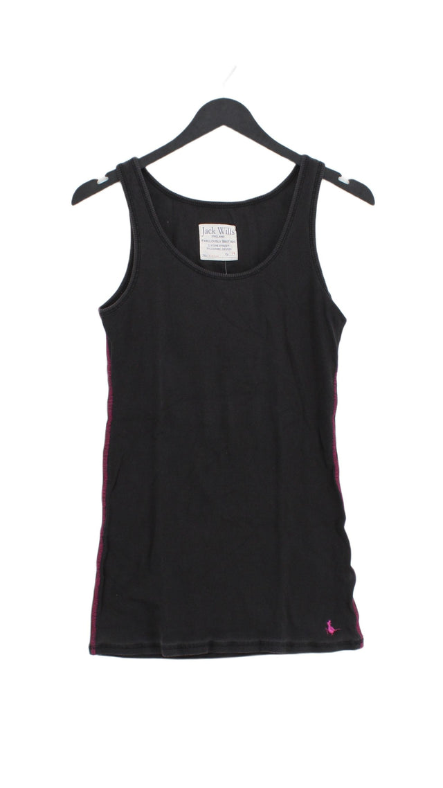 Jack Wills Women's T-Shirt UK 14 Black Cotton with Elastane