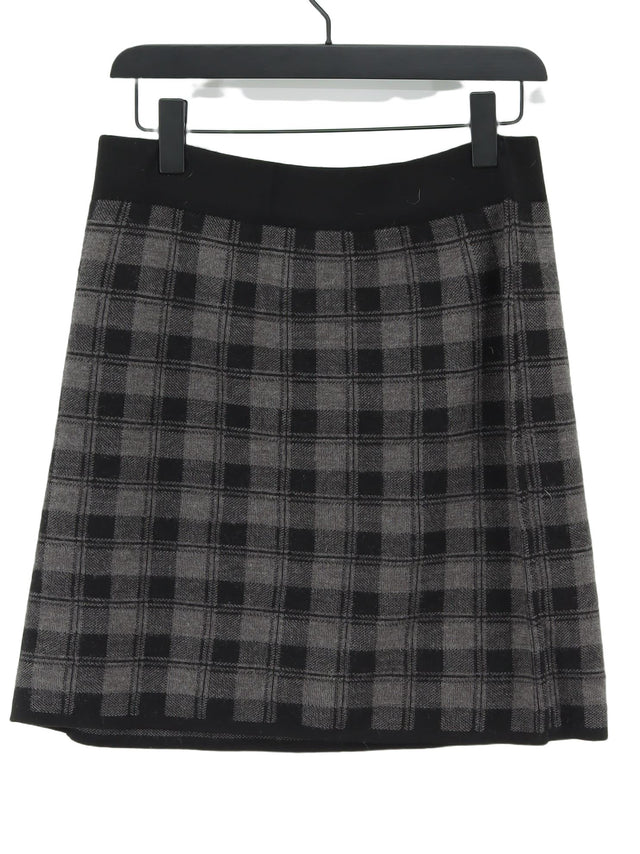 Adrienne Vittadini Women's Mini Skirt L Black Acrylic with Wool