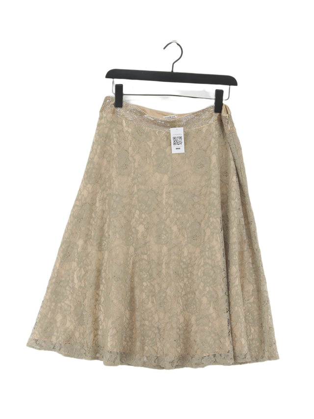 Planet Women's Midi Skirt UK 12 Tan Nylon with Polyester