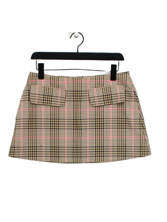 Maggie Marilyn Women's Mini Skirt UK 10 Brown Polyester with Viscose