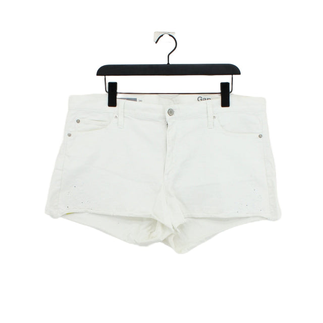 Gap Women's Shorts W 34 in White Cotton with Elastane