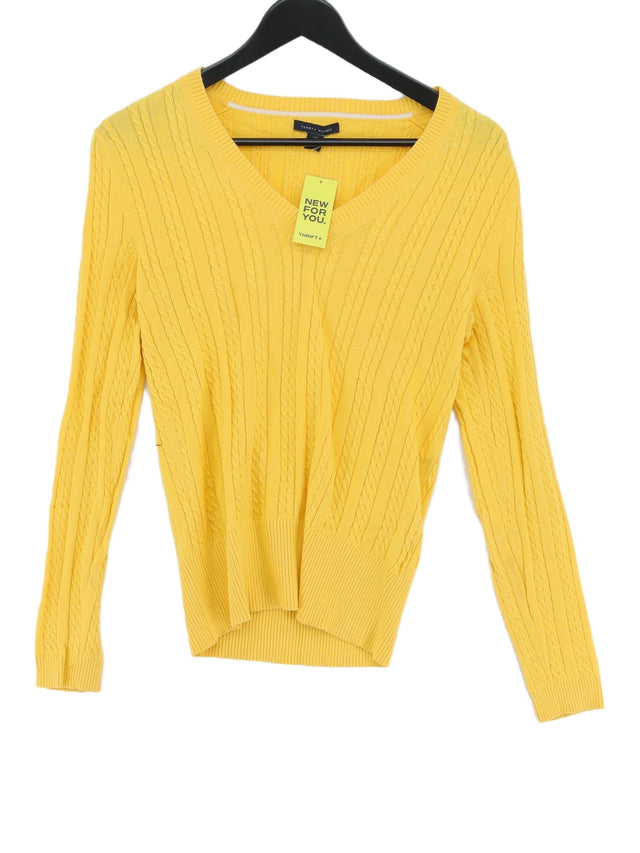 Tommy Hilfiger Women's Jumper S Yellow 100% Cotton