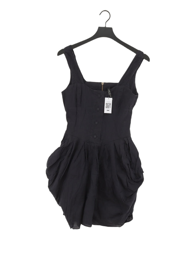 AllSaints Women's Midi Dress UK 10 Black 100% Cotton