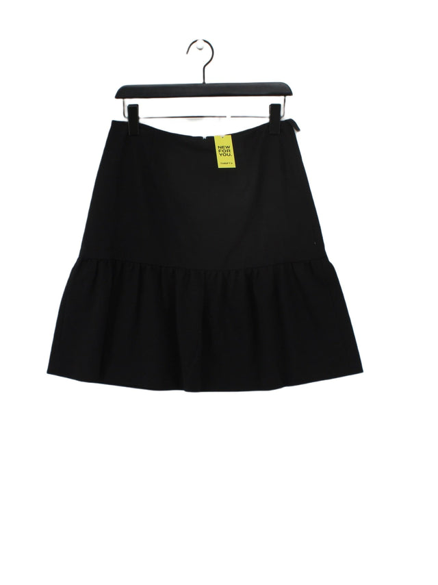 Jaeger Women's Midi Skirt UK 12 Black Viscose with Elastane, Nylon, Polyamide