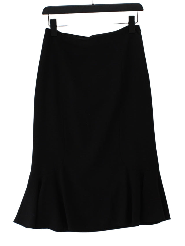 Hobbs Women's Midi Skirt UK 10 Black Wool with Elastane, Polyester