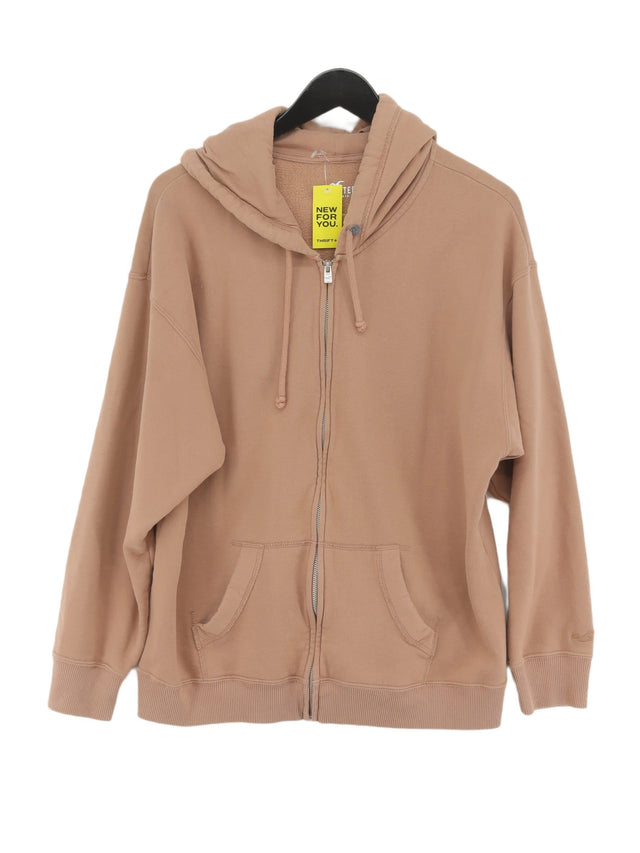 Hollister Women's Hoodie M Tan Cotton with Polyester