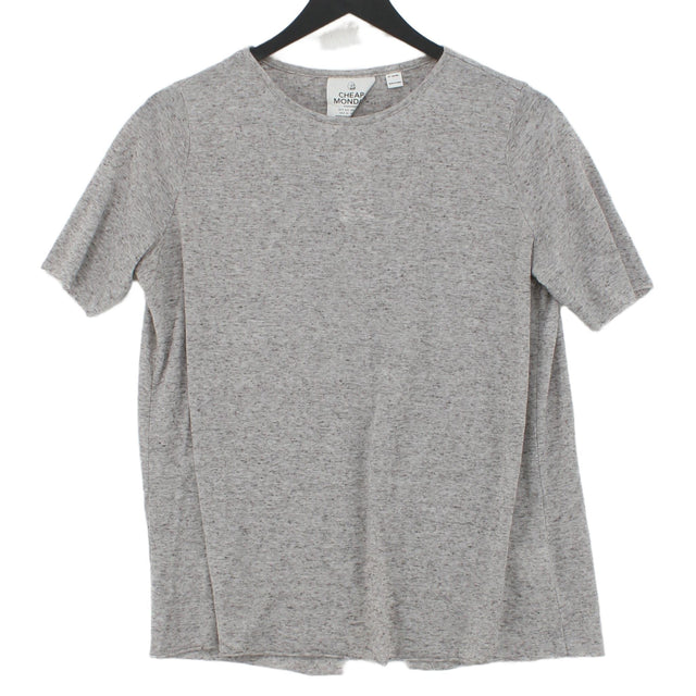 Cheap Monday Women's T-Shirt XS Grey Polyester with Linen