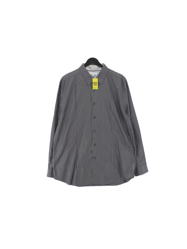 Jasper Conran Men's Shirt XL Grey Cotton with Silk