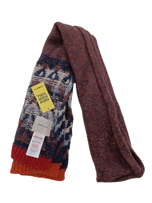 White Stuff Men's Scarf Brown Wool with Elastane, Nylon, Other