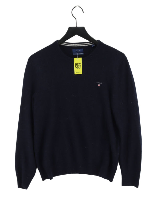 Gant Men's Jumper M Blue 100% Wool