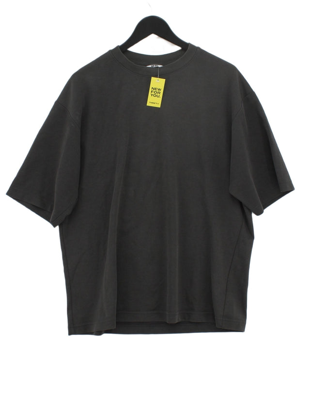 Uniqlo Men's T-Shirt L Grey Cotton with Other, Polyester