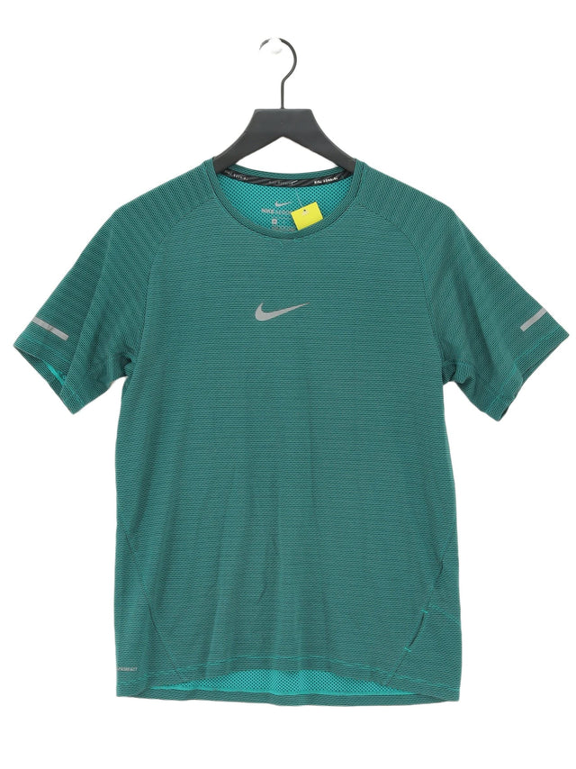 Nike Men's T-Shirt M Green Polyester with Nylon